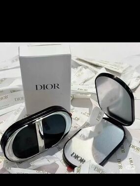 Dior Compact Phone Mirror Stand New In Box CD  Blue And Silver New Great Gift
